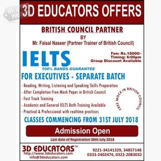 IELTS course offerd by 3D educators