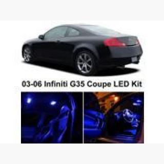 Infiniti G35 Coupe 2003-2006 Blue Premium LED Interior Lights Package Kit (7 Pieces)