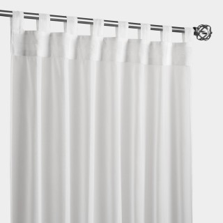 Ivory Escape Tab Top Outdoor Patio Curtain: White - Polyester - 96