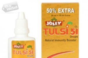 Jolly Tulsi 51 Drops Natural Immunity Booster (Light Gold)- 30 Ml