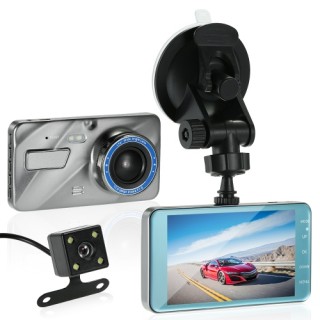 KKMOON 4 Inch Dual Lens Car DVR Dash Cam Camera Camcorder LED Night Vision / Motion Detection / Loop