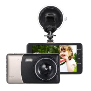 KKmoon 4" Dual Lens 1080P HD Car DVR Dash Cam Camera Camcorder
