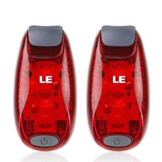 LE Front and Rear Bike Lights, 3 Modes Bike Tail Lights, Batteries Included, Clip on Strobe/Running/