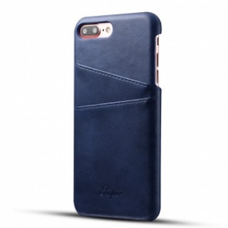 Leather Phone Back Case With Card Cases  for iPhone 8 Plus/ 7 Plus- Blue