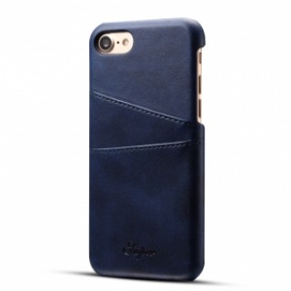 Leather Phone Back Case With Card Cases  for iPhone 8/ 7- Blue