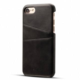 Leather Phone Back Case With Card Cases for iPhone 8/ 7- Black