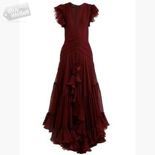 Luxury Gown: Deep V-Neck Silk-Georgette Gown by Giambattista Valli