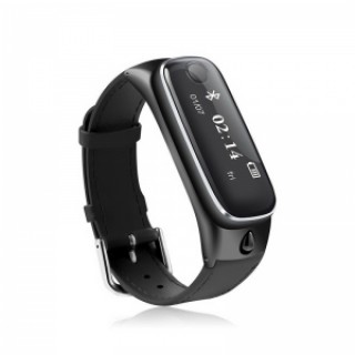 M6 2-in-1 Bluetooth Headset Fitness Tracker Smart Bracelet Wrist Band for iOS Android Black