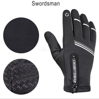 Men's Winter Warm Windproof Ski Bike Motorcycle Riding Gloves Touch Screen PU Full Finger Cycling Gl