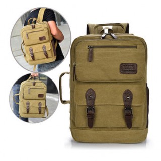 Men Outdoor Dual-use Canvas Backpack Laptop Backpack