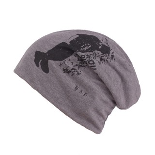 Mens Unisex Cotton Printed Beanies Hats Outdoor Autumn Warm Skullies Hat