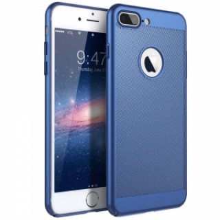Mesh Dissipating Heat Anti Fingerprint PC Case For iPhone 7 Plus/8 Plus - Blue