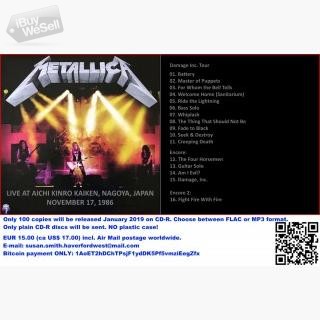 Metallica LIVE Nagoya, Japan 1986 (CD)