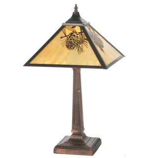 Meyda Tiffany Winter Pine Mission Table Lamp