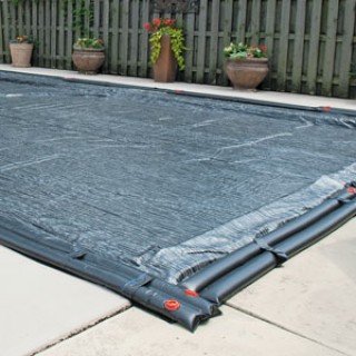 Micro Mesh Winter Pool Cover - for In-Ground Pools - 14' x 28' - Pool Size With 11 Black Double 8ft.