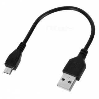 Micro USB to USB Charging Data Cable for Android Phone - Black (20cm)