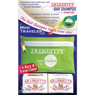 Mini Traveler, 4 Travel Size Shampoo Bars & Travel Case, 1 Kit, J.R. Liggett's
