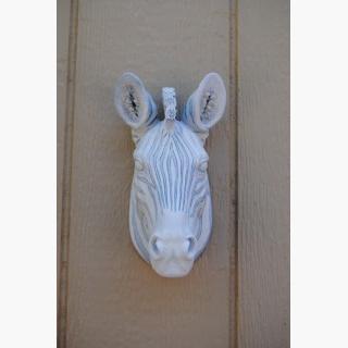 Miniature White and Gray Zebra Wall Mount - Faux Taxidermy Mz42