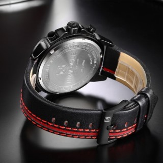 NAVIFORCE Fashion Casual Quartz Watch 3ATM Water-resistant Men Watches Luminous Genuine Leather Wris