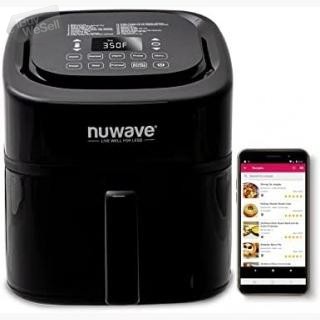 NUWAVE Brio 6-in-1 Air Fryer Oven Combo, 8-Qt X-Large Size, Fit up to 3 LBS. of Fries or 5 LB.