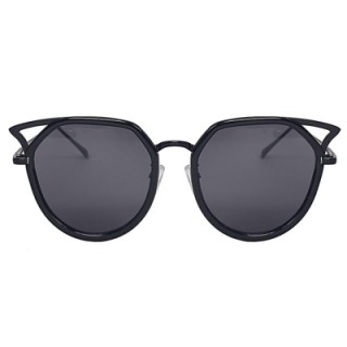 Oversized UV Protection Metal Frame Cat Eye Sunglasses