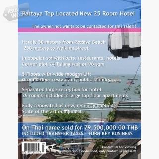Pattaya Center New 25 Room Hotel for Sale