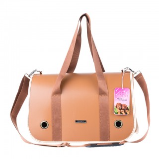 Pet Carrier Bag for Cat Dog Fully Enclosed Medium Size - Camel