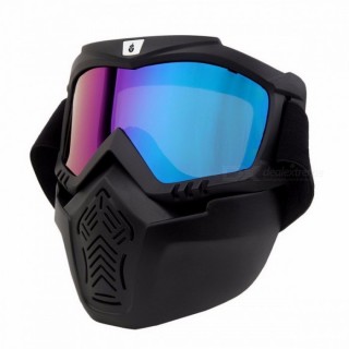 Portable Lightweight Windproof Motorcycle Helmet Mask Glasses, Ski Skate Off Road Motocross Goggles