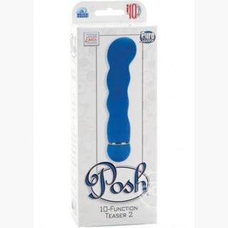 Posh 10 Function Teaser Silicone Massager Waterproof Blue 5.5 Inches