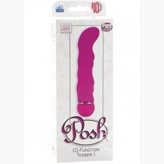 Posh 10 Function Teaser Silicone Massager Waterproof Pink 5.5 Inches