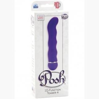 Posh 10 Function Teaser Silicone Massager Waterproof Purple 5.5 Inches