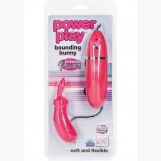 Power Play Bounding Bunny Silicone Massager Waterproof Pink