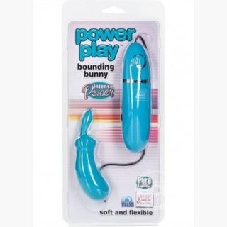Power Play Bounding Bunny Silicone Massager Waterproof Teal