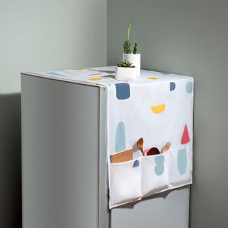 Printed Fridge Dust Cover with Pockets