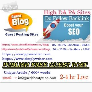 Publish Free Guest Post – Boost your SEO