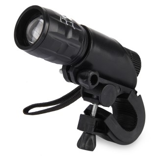 Q5 Waterproof 3W 140lm 3 Modes LED Bike Light Zoomable Torch with Bike Handlebar Mount - Black