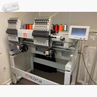 RICOMA MT-1502) - Commercial Embroidery Machine - 2 Heads, 15 Needle