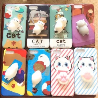Rabbit with Black Background for iPhone6/6S Case Cute 3D Squishy Silicon TPU Shell Squeeze Stress Re