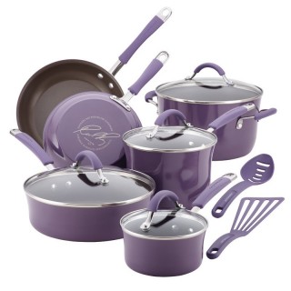 Rachael Ray Cucina 12 Piece Cookware Set in Lavender Purple