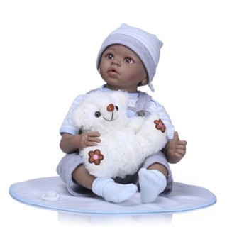 Reborn Baby Doll 22 inch Cloth Body Lifelike Toddler Doll Play House Toy Gift With Pink Snowman Clot