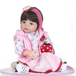 Reborn Baby Girl Doll 22 inch Soft Full Silicone Vinyl Body Lifelike Toddler Doll