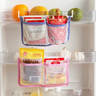 Refrigerator Mesh Storage Bag Fridge Tidy Seasoning Organizer Pouch Portable Freezer Storage