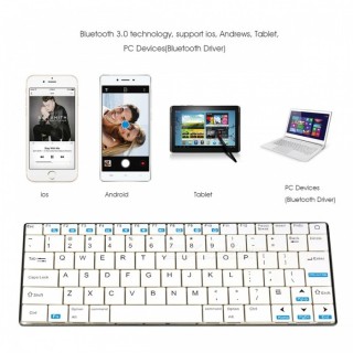 Rii Ultra-thin Wireless Bluetooth v3.0 + HS 84-key Keyboard for Android Cellphones / Tablets