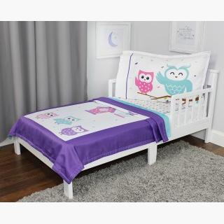 RoomCraft Owl Always Love You Toddler Bedding Set - 3pc Birds Nature Blanket Sheet and Pillowcase