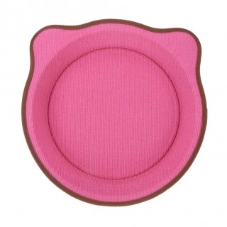 Round Cat Pot Bed Cat Claw Tray for Puppy Cat with Catnip Pet Supply(Pink)