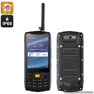 Rugged Android 6.0 Smartphone - Android 6.0, Quad Core CPU, Walkie Talkie, SOS, Keypad (Black)