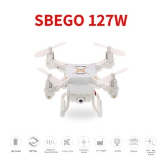 SBEGO 127W 2.4G 4CH 6-Axis Gyro 0.3MP Wifi FPV Foldable RC Quadcopter RTF Drone with 3D-Flip Headles