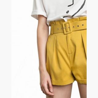 Sam Mustard Paperbag Waist Shorts