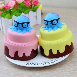 Simulation Octopus Cake Squishy Soft Phone Straps Cell Phone Charm Key Straps