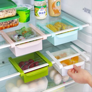 Slide Kitchen Fridge Freezer Space Saver Organizer Storage Rack Holder Tool